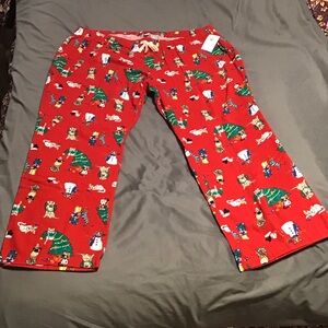 Old Navy Dogs Cats Pets Holiday Print Flannel Pajama Lounge Pants 2X NWT